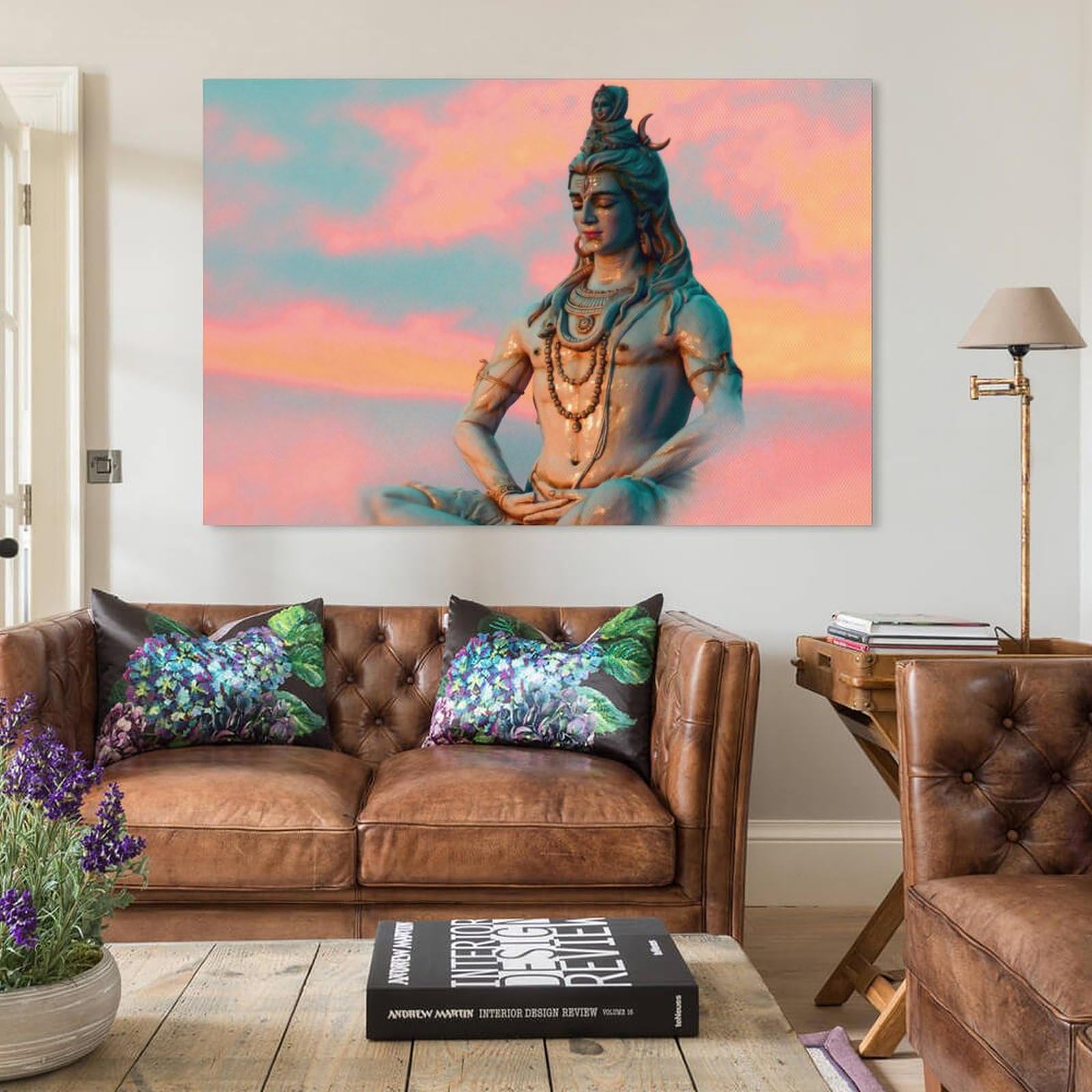 Amazon.co.jp: シヴァ神の宗教キャンバス絵画ヒンドゥー教の神々の